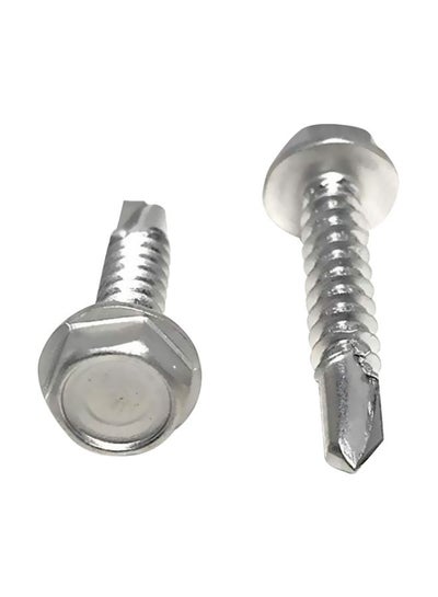 Buy 500-Piece Zinc Plated Screw Silver 2inch in UAE