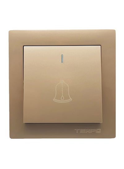 Buy Doorbell Switch Gold 7x7centimeter in Saudi Arabia