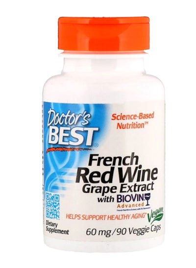 Buy French Red Wine Grape Extract - 90 Capsules 60 mg in UAE