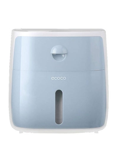 Buy Wall-Mounted Tissue Dispenser White/Blue 23.2x14.5x22.6centimeter in Saudi Arabia