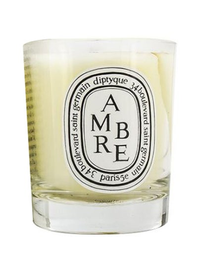 Buy Ambre Scented Candle Yellow/Clear in UAE