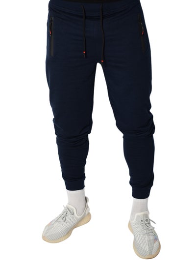 Buy Cotton Casual Sweatpants Navy Blue in Egypt