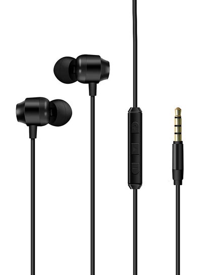 Buy Heavy Bass In-Ear Stereo Headphones With Metallic Finish Black in Egypt