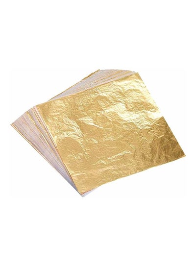 Buy 100-Piece Qiangtie Decorative Foil Paper Gold 14x14centimeter in UAE