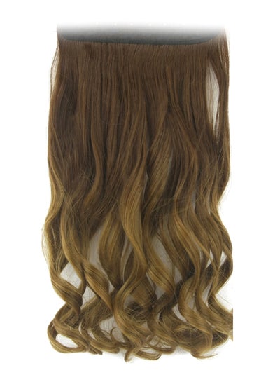 Buy 5-Piece Curly Natural Hair Extension Set Brown Long in UAE