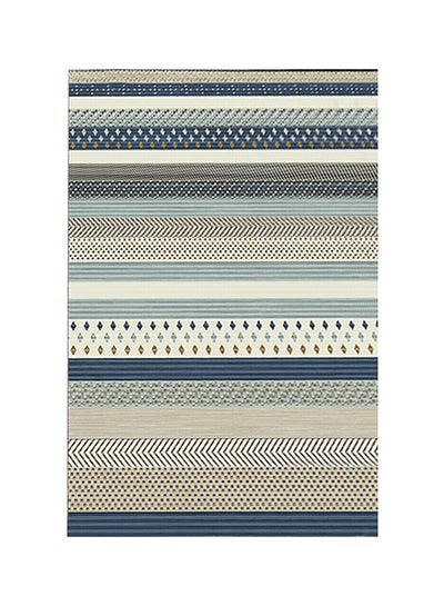 Buy Interior Remodeling Warm Living Luxurious Printed Rectangular Anti-Slip Carpet Blue/Beige/Grey 140x200cm in Saudi Arabia