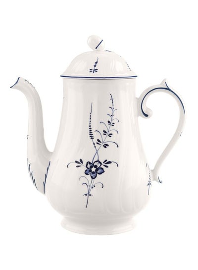 Buy Old Luxembourg Coffee Pot White/Blue 215x130x230millimeter in UAE