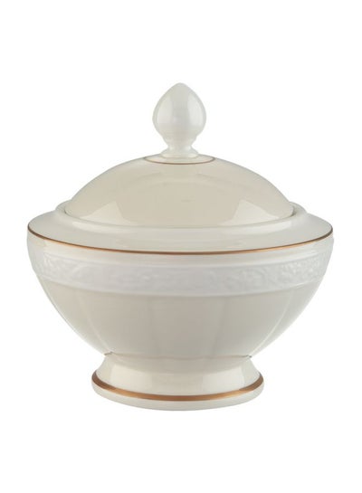 Buy Ivoire Sugar Pot White/Beige/Gold 115x115x122mm in UAE