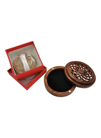 اشتري 2-Piece Incense Burner With Oud Incense Roll Set بني 9x3سنتيمتر في الامارات