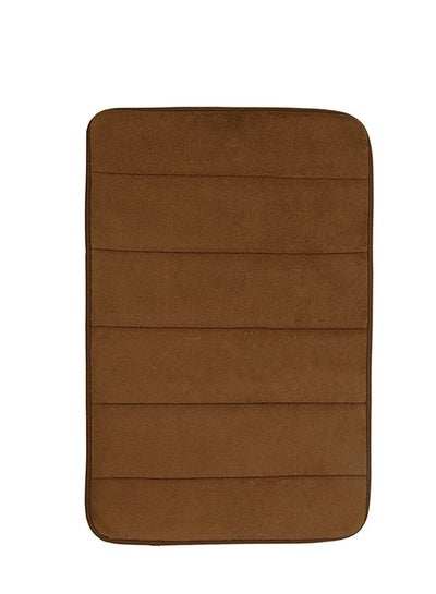 Buy Anti-Skid Quick Dry Bathroom Mat Brown 40 x 60cm in Saudi Arabia