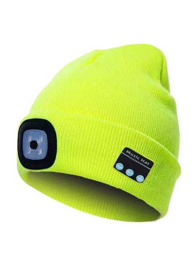 Buy Bluetooth Knitted Beanie Hat Green in UAE