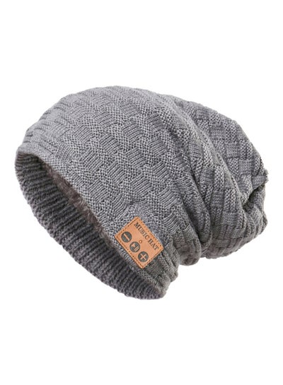 Buy Bluetooth Knitted Hat With Mic One Size Grey in Saudi Arabia