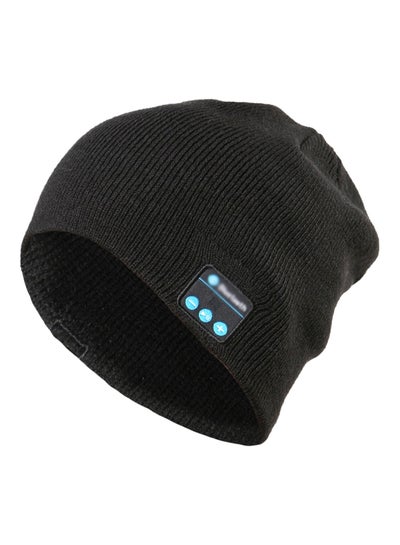 Buy Bluetooth Knitted Hat With Mic Black/Brown in Saudi Arabia