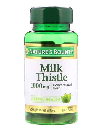 Buy Milk Thistle 1000mg Herbal Supplement - 50 Softgels in UAE