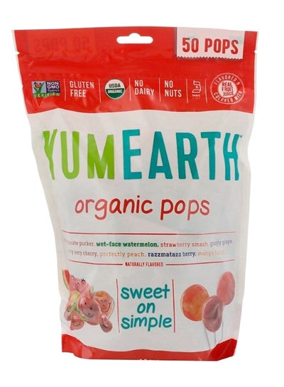 Yum Earth Pops Vitamin C Strawberry Smash Organic 3.1 oz