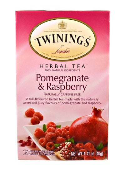 Buy Pomegranate And Raspberry Herbal Tea 1.41ounce Pack of 20 in UAE