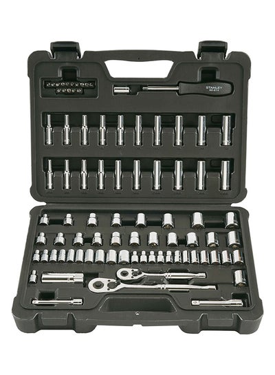 Buy 85 Pc 1/4 in & 3/8 in Drive Mechanic’s Tool Set Black Black in Saudi Arabia