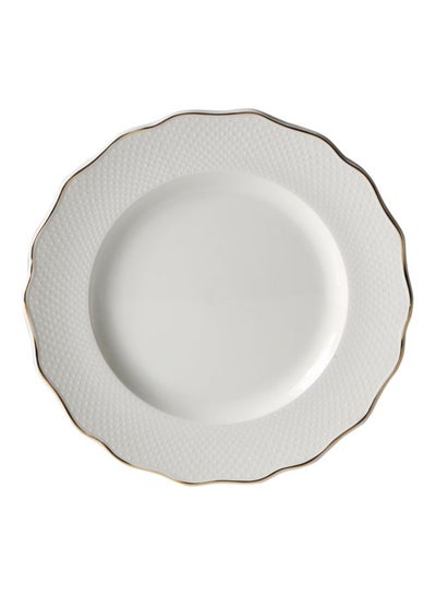 Buy Viva Ceramic Dinner Plate White/Gold 27x27cm in UAE