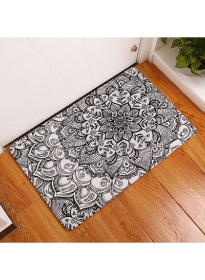 Buy Anti-Skid Bathroom Mat White/Black 40 x 60cm in Saudi Arabia