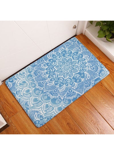 Buy Anti-Skid Bathroom Mat Blue/White 40 x 60cm in Saudi Arabia