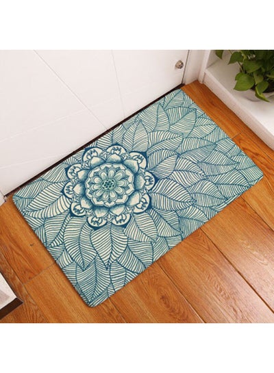 Buy Anti-Skid Bathroom Mat Green/White 40 x 60cm in Saudi Arabia