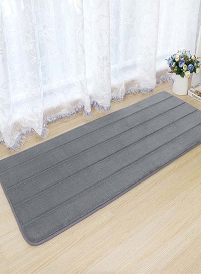 Buy Stripped Pattern Anti-Skid Bath Mat Grey 50 x 80cm in Saudi Arabia