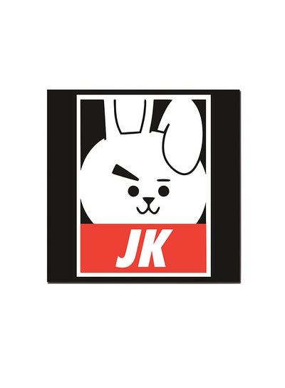 Buy JK BTS Squad Wall Art Painting Black/White/Red 30 x 30cm in UAE