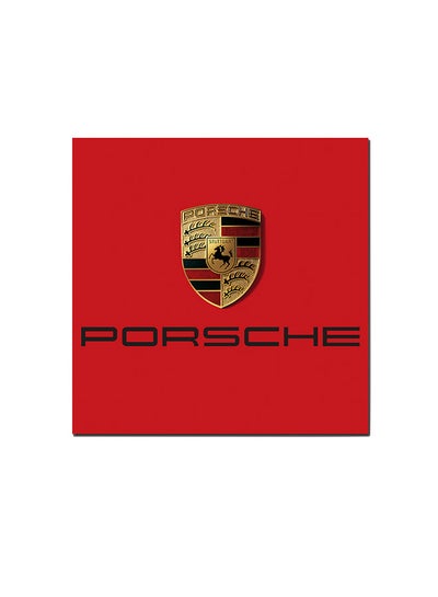 اشتري Porsche Logo Wall Art Painting Red/Gold/Black 30 x 30cm في السعودية