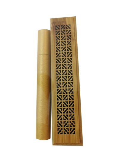 اشتري 2-Piece Wooden Incense Stick Holder And Ash Catcher Set بني 15x6سنتيمتر في الامارات