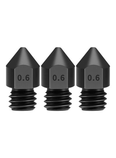 Buy 3-Piece Hardened Steel Nozzle For 3D Printer Black in UAE