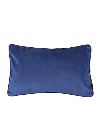 Buy Rectangle Shaped Solid Pattern Decorative Cushion Blue 60 x 40cm in Saudi Arabia