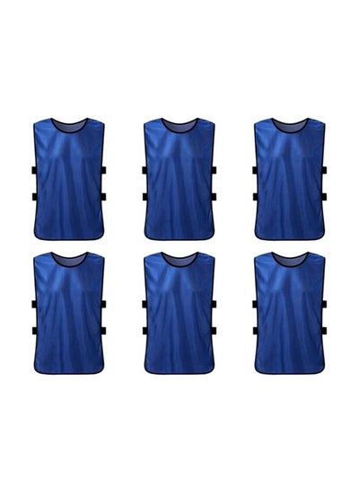 Buy 6-Piece Soccer Pinnies Quick Drying Football Team Training Bibs in UAE