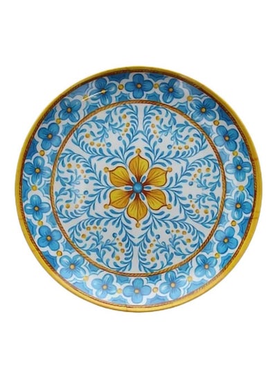 اشتري Melamine Round Tray Blue/Yellow 30centimeter في الامارات