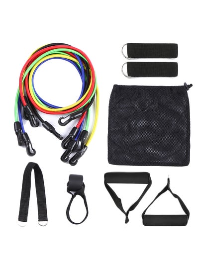 Buy 11-Piece Resistance Exercise Band Set With Bag 24 x 9cm in Egypt