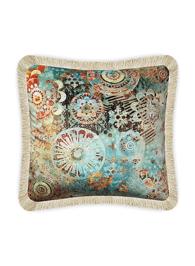 Buy Modern Digital Background Velvet Cushion Cover Multicolour 45 x 45centimeter in UAE