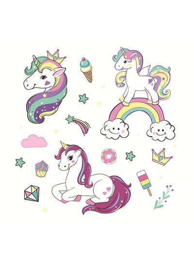 Buy Decorative Unicorn Pattern Wall Sticker Multicolour 30 x 60centimeter in UAE