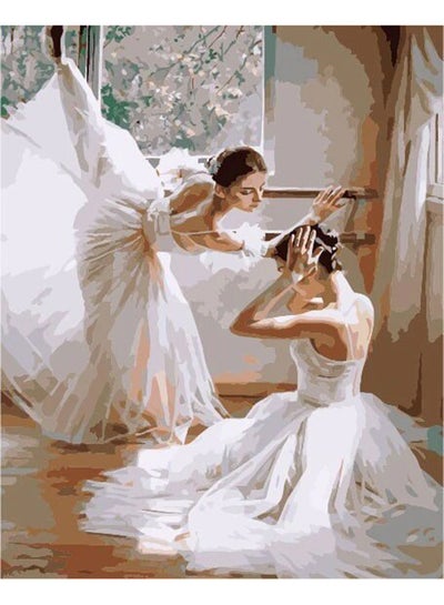 Buy Ballet Dancer Wall Art Canvas Painting Multicolour 40 x 50cm in UAE