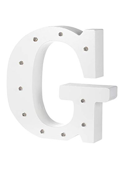 Buy Decorative LED Light Alphabet G White/Clear 16 x 16centimeter in Saudi Arabia