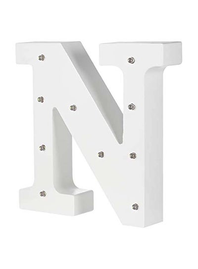 Buy Decorative LED Light Alphabet N White/Clear 16x16x3cm in Saudi Arabia