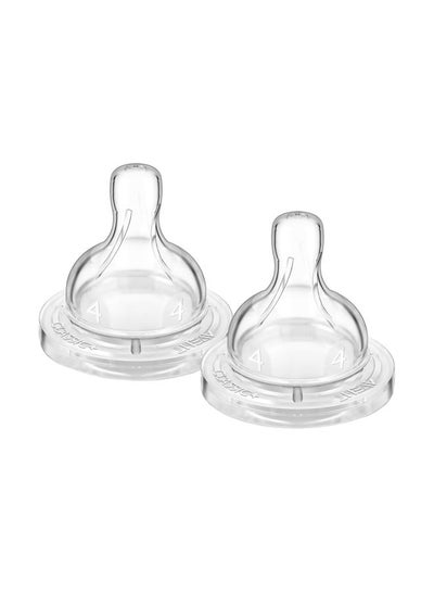 Buy Pack Of 2 Fast Flow BPA Free Breast Shaped Bottle Teats, SCF634/27 in UAE