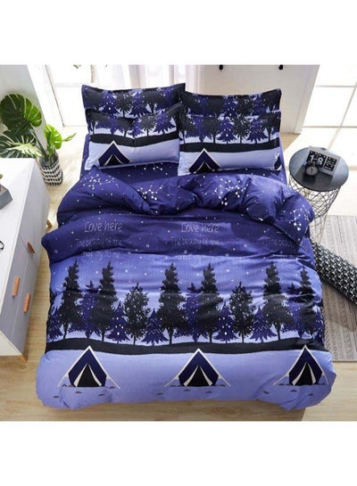 Buy 4-Piece European Style Luxury Jacquard Single Bedding Set Polyester Multicolour in Saudi Arabia