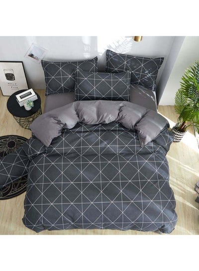 Buy 4-Piece European Style Luxury Jacquard Single Bedding Set Polyester Grey in Saudi Arabia