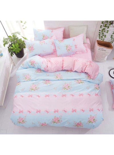 Buy 4-Piece European Style Luxury Jacquard Single Bedding Set Polyester Multicolour in Saudi Arabia