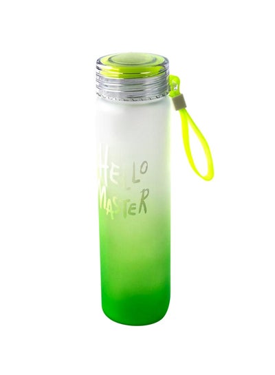 Buy Hello Master Borosilicate Glass Water Bottle Green 450ml in Egypt