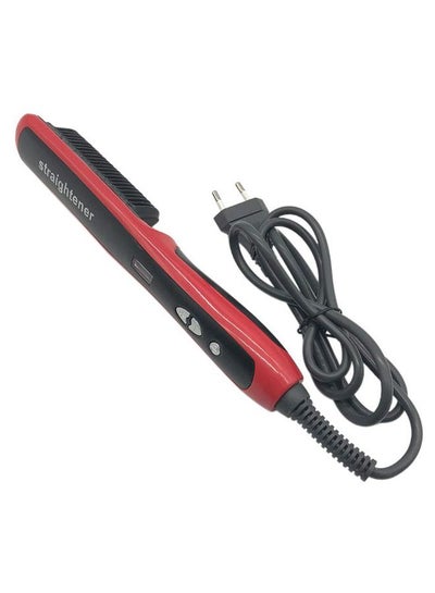 Buy LCD Display Portable Straightener Comb Red/Black 9.92inch in UAE