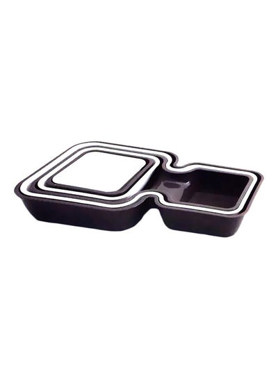 Buy 6-Piece Stackable Tray Set Brown/White in Saudi Arabia