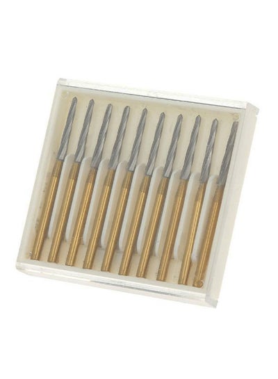 Buy 10-Piece Dental Endo Z Burs Lab Drill Tool Set Gold/Grey 6.0x5.0x1.0cm in UAE