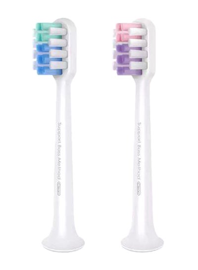 Buy 2-Piece Electric Toothbrush Head Set White in UAE