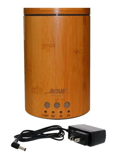 Buy Real Bamboo Ultrasonic Oil Diffuser With Charger Brown/Black 150ml in UAE