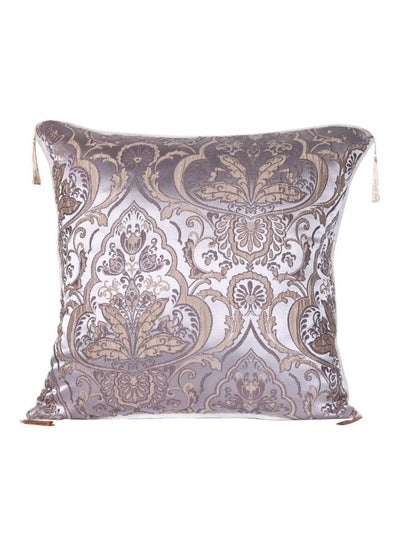 Buy Decorative Throw Pillow Purple/Grey/Beige 60x60cm in Saudi Arabia